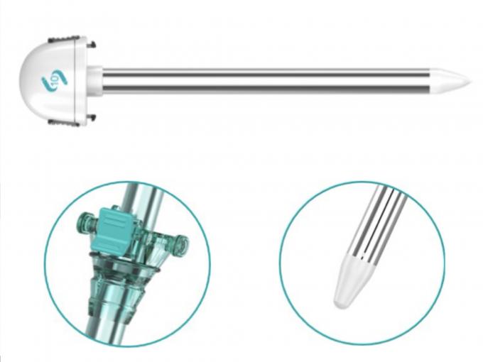 Instrumen Bedah Perut Ujung Tumpul Hasson Trocar Plastik 10mm Sekali Pakai 0
